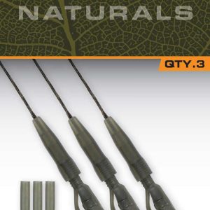 Fox EDGES Naturals Submerge Power Grip Lead Clip Leaders 30lb 3 vnt